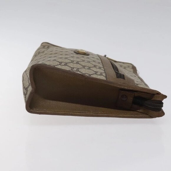 GUCCI GG Plus Supreme Clutch Bag PVC Leather Beige Auth bs25739 - Picture 6 of 16